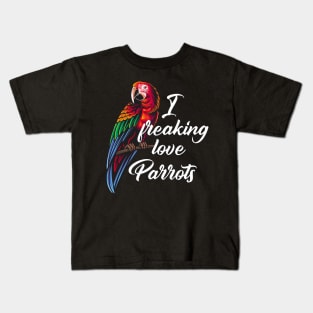 I Love Parrots Kids T-Shirt